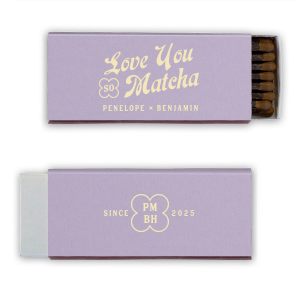 If you are looking fro an adorable wedding or engagement accessory, this is for you! Personalize this Love you so Matcha matchbox with the name of the couple to be and the date. 