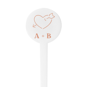 The Love-Strick Sitr Stick captures the essence of romance with a minimal heart pierced by an arrow, symbolizing the timeless connection between you and your partner. Below this tender graphic, personalize the stir stick with both of your initials, presented in a clean, modern style that complements the simplicity of the design. This elegant and understated accessory is perfect for adding a personal touch to any love-filled occasion.