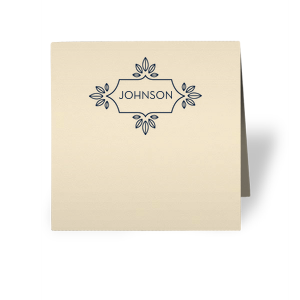 Our beautiful custom Natural Ivory Regal Place Card with Matte Navy Foil has a Love Buds Frame graphic and is good for use in Frames, Floral, Wedding themed parties and couldn't be more perfect. It's time to show off your impeccable taste.