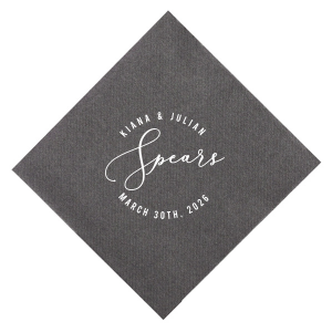 Fancy Script Name Frame Wedding Napkin