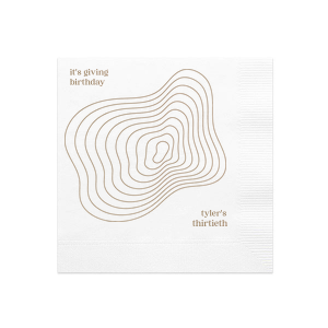 This minimal and modern birthday napkin is perfect for a trendy party haver. Personalize this napkin with your name and the age you are celebrating. 