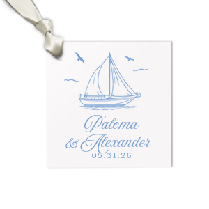 Embellish your gifts with a personal touch with the Sailboat Nautical Nuptial Gift Tag. The stylish tag is perfect to add to any gift at your party event, giving an extra special touch to honored guests. Customize the text to impart your own unique message that is sure to be as unforgettable as your big event.