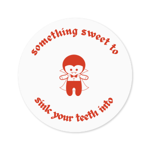 The Vampire Halloween Label is personalized Halloween sticker that is ready to party! In the center is a cute graphic of a vampire, and you can personalize the text to fit the theme of your event. Adorn it to a custom bag for your Halloween event!