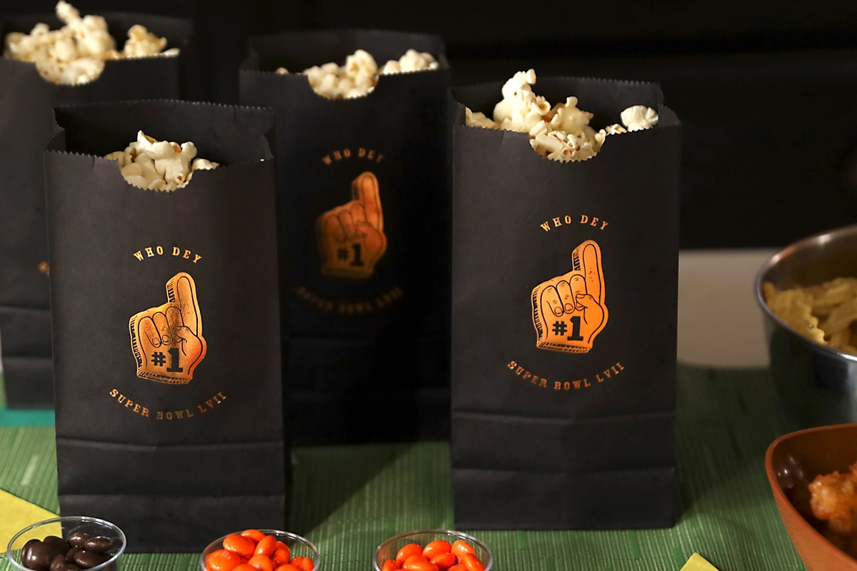 custom popcorn bags for the big game