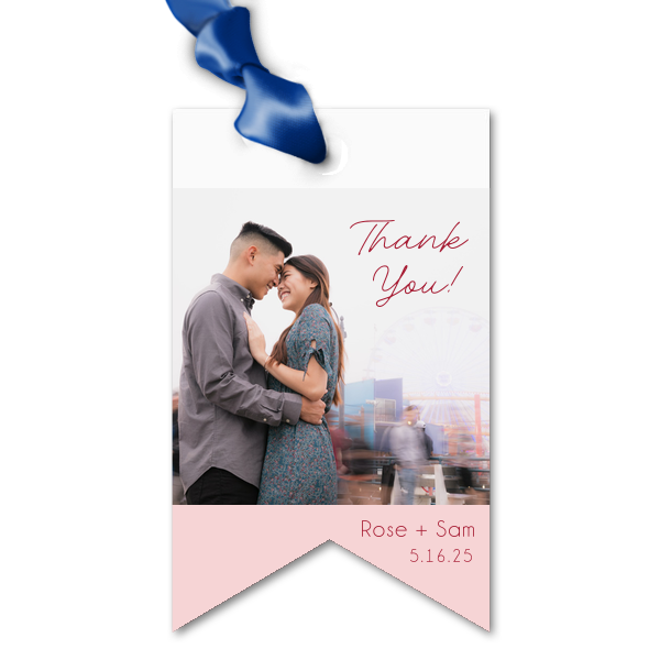Thank You Color Block Custom Photo Gift Tag