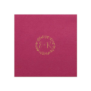 Adorn your celebration with the Initials Leaf Frame Napkin, featuring a leafy wreath that elegantly showcases the couple's initials. It's a tasteful nod to nature's beauty, perfect for adding a personal touch to any event.