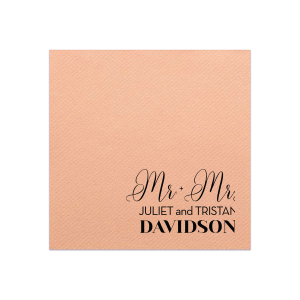 Our custom Peach Linen Like Dinner Napkin with Matte Black Foil will add that special attention to detail that cannot be overlooked.