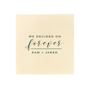 Our personalized Marble Blush Cocktail Napkin with Matte Spruce Foil will make your guests swoon. Personalize your party's theme today.