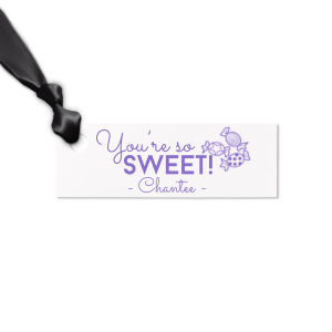 Personalized Poptone Teal/Peacock Rectangle Gift Tag with Matte Mimosa Yellow Foil has a Candy graphic and is good for use in Kid Birthday, Food, Birthday themed parties and can be customized to complement every last detail of your party.