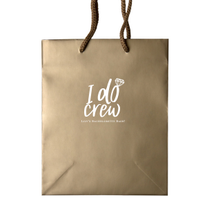 Andaz Press I Do Crew Gift Bags, Real Gold Foil in Bulk Set of 12 Pack, Wedding Party DIY Gift Bag with Handles