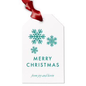 Merry Christmas Snowflakes Letterpress Gift Tag