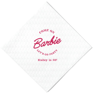 Get this amazing personalized Barbie Birthday Napkin ready for your birthday party, all you have to do is put your name on it and you are good to go! Surprise your closest ones with breath-taking things!