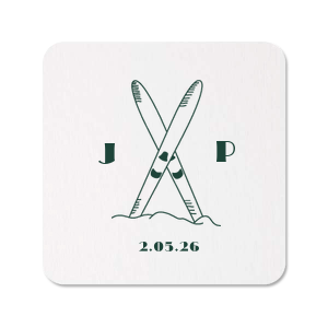 The Après Ever After Coaster is just what you need for home entertainment during the winter season. The customizable design is perfect for holiday, vacation or outdoor themed parties available in a variety of colors.