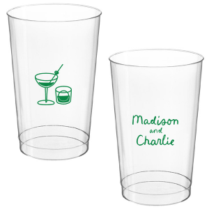 Add a splash of fun with the Cocktail Hour Couples Cup. Featuring text personalized to your name in the screen print ink color of your choice, the popular design is perfect for anniversaries, retirements and engagements!