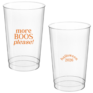 Celebrate Halloween with the More Boos Please Cup. Personalize with the year, and get ready to cheers in style with this modern Halloween party accessory. Perfect for office Halloween parties or at home spooky events. 