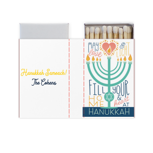 Light the menorah this holiday using the Love and Light Hanukkah Match! The stylish design comes in a variety of match styles alongside customized text to best suit your family's festivities. 
