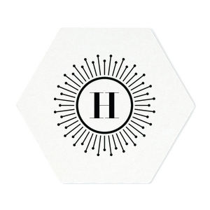 Accent your tables with the Deco Sunburst Framed Coaster, featuring a dazzling art deco sunburst that spotlights a bold initial. Its captivating symmetry and vintage charm make every sip a toast to timeless style.
