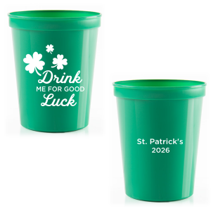Our cDrink Me For Good Luck Cup is good for use in St. Patricks Day and Holiday themed parties and will make your guests swoon. Personalize your party's theme today.