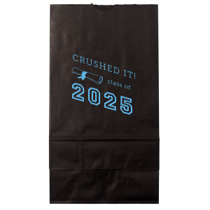 Add flair to the grad bash with the Crushed It Grad Bag, featuring a festive diploma and 'Class of' motif. It's the ideal vessel for party goodies, echoing the celebratory vibe of a graduate's milestone with whimsical charm.