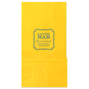 Transform treat-giving into a bespoke affair with the Candy Bar Names Bag, encasing heartfelt gifts within an ornately framed design. "Love is Sweet" elegantly crowns the celebrants' names, elevating every goody bag to a cherished, personalized memento of the occasion.