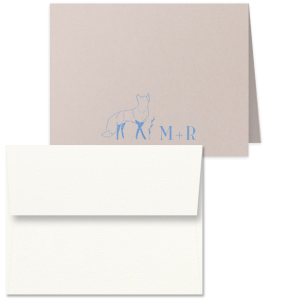 Cottagecore Fox Initials Note Card