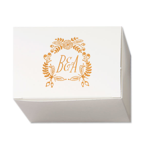 Our beautiful custom Shiny Copper Cake Box with Shiny Copper Foil Color has a Rustic Floral Frame graphic and is good for use in Frames themed parties and will look fabulous with your unique touch. Your guests will agree!