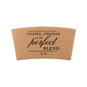 Find the perfect blend of stylish and functional with the Perfect Blend Coffee Sleeve. Personalize your own warm hearted sentiment to share with friends or clients.