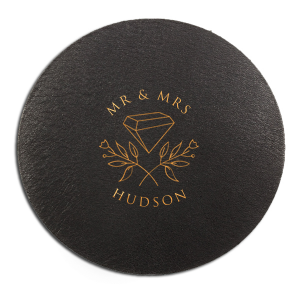 The ever-popular Eggshell Round Coaster with Shiny Copper Foil has a Floral Gem graphic and is good for use in Floral, Trendy, Geometric themed parties and can be customized to complement every last detail of your party.
