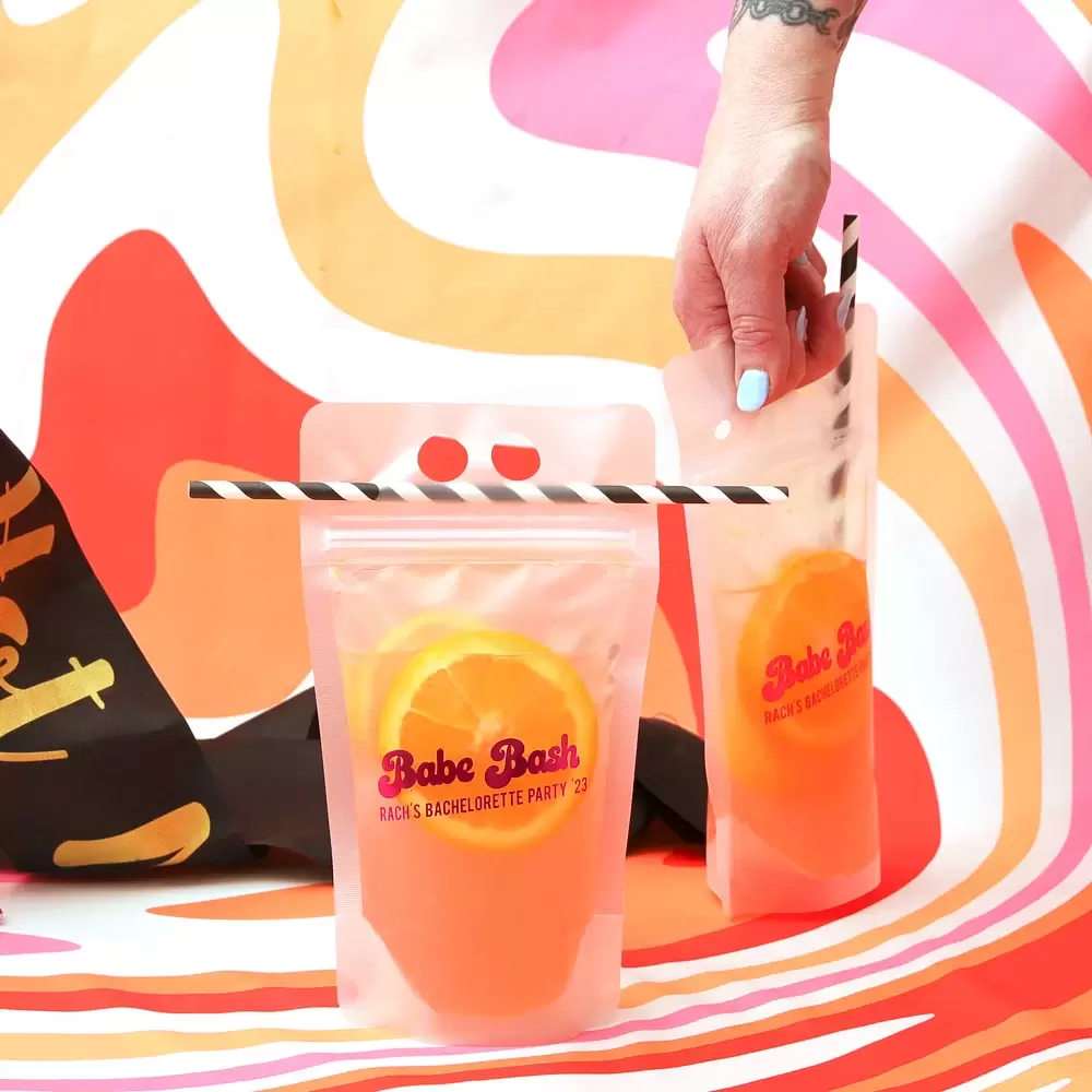 personalized bachelorette drink pouch