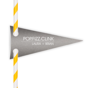 Elevate any beverage with the Pop Fizz Clink Straw Tag, where the celebratory chorus rings out above a cascade of bubbles. It's a whimsical nod to jubilant moments, complete with the couple's name for a personalized twist on raising a glass.