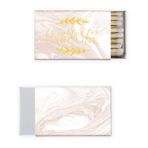 Ignite your gratitude with the Thankful for Someone Special Matchbox. Nestled in an elegant wreath of leafy boughs, declare your thanks—be it a person, place, or feeling. Gift these to kindle warm conversations, sparking memories and appreciation with every flicker of the flame!