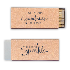 Personalized Stardream Rose Gold Classic Matchbox with Matte Navy Foil has a Sparkles 3 graphic and is good for use in Wedding themed parties and couldn't be more perfect. It's time to show off your impeccable taste.