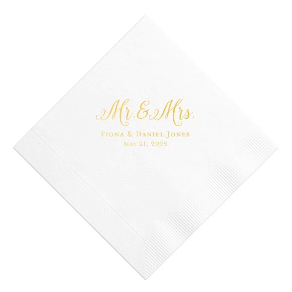 ForYourParty's personalized White Cocktail Napkins Walmart with Shiny 18 Kt Gold Foil can be customized to complement every last detail of your party.