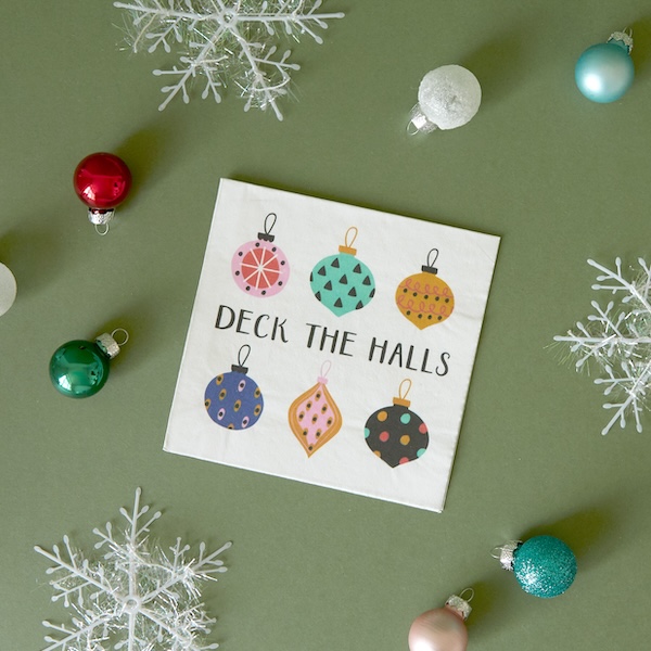 Deck the Halls Christmas party napkins