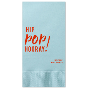 ForYourParty's personalized Bright Sky Linen Like Cocktail Napkin with Shiny Poppy Foil can be customized to complement every last detail of your party.