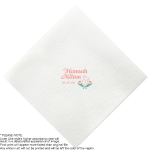 ForYourParty's elegant Ivory Full Color Cocktail Napkin with Matte Light Coral Ink Digital Print Colors will look fabulous with your unique touch. Your guests will agree!