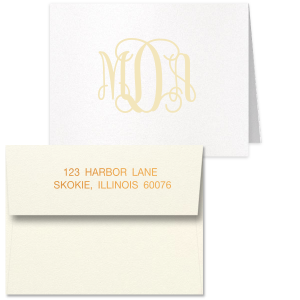 Vine Monogram Note Card with Envelope