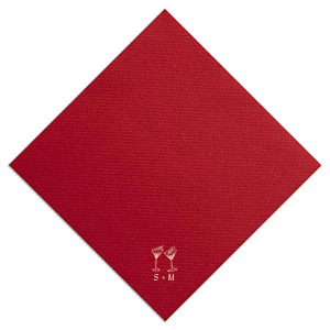 Accent your special event with the sleek Minimal Martini Pair Napkin, featuring a pair of hand-drawn martini glasses in a modern, understated style. Below the artwork, personalize with your initials for a custom touch that's perfect for a wedding toast, engagement celebration, or sophisticated birthday affair.