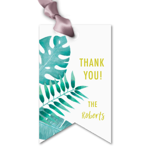 Tropical Leaves Thank You! Full Color Gift Tag