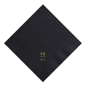 Celebrate your occasion with understated style using the Minimal Wine Glasses Napkin. This trendsetting design showcases two hand-drawn wine glasses, representing shared moments of cheer. Personalize with your initials below, creating a tailored touch for your wedding, engagement party, or birthday celebration.