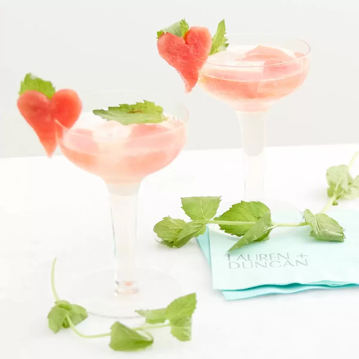 Watermelon Mint cocktail recipe with prosecco