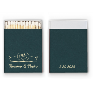 Celebrate love in all its forms with the Swan Lovers Matchbox. The beautiful and elegant design comes in your choice of colors with customizable text to represent you and your partner's one of a kind love for each other.