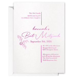 Meet our new beautiful Minimal Bat Mitzvah Invitation. It's not a bad thing to show your elegant taste to your loved ones. Invite them and make them feel unique.