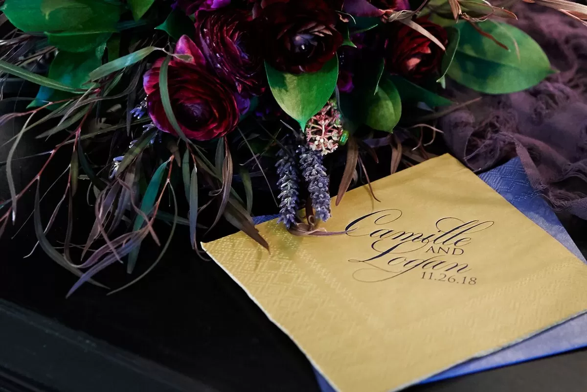 personalized holiday party napkins