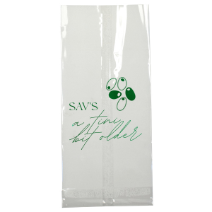 Create a lasting memento with the A Tini Bit Older Birthday Bag. Featuring customizable text in your choice of foil stamp and paper colors, the cheeky gift bag makes for a perfect sending home guests with treats and party favors.