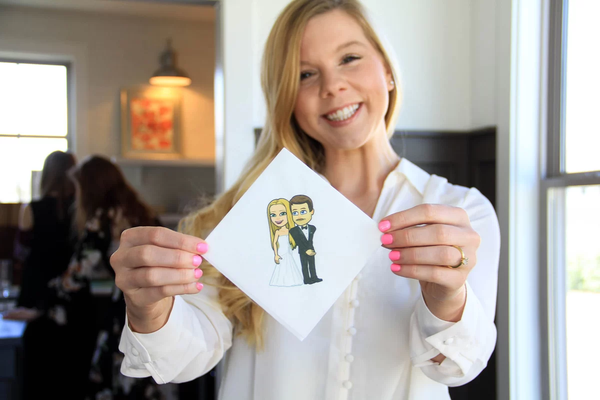 personalized full color cocktail napkins with bitmoji