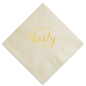 Celebrate enduring milestones with the Cheers to Years Anniversary or Birthday Napkin, where a scripted number as the centerpiece of this design honors a significant anniversary or birthday. It's a tribute to a life well-lived or a union's lasting love, inviting a toast to the journey ahead.