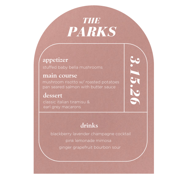 Impress your guests like never before! The phenomenal Minimal Grid Arch Menu is here. It will bring joy and leave with everlasting memories. 