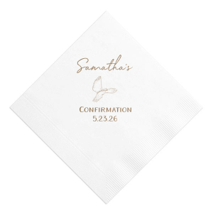 Personalized White Cocktail Napkin with Shiny Champagne Foil has a Dove graphic and is good for use in Animals, Beach/Nautical themed parties and will look fabulous with your unique touch. Your guests will agree!