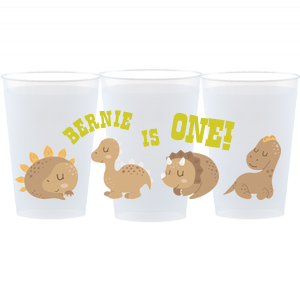 The Dinosaur Kids Birthday Full Color Cup is perfect for your child's next birthday party! The full color screen-printed cup features adorable baby dinosaurs and customizable text in your choice.